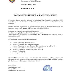 Call for Document Verification_BFA 2025
